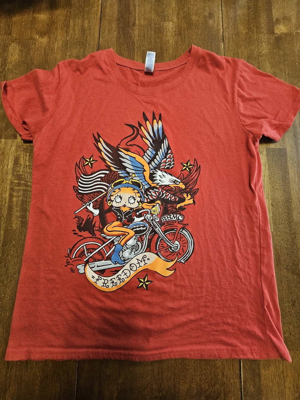 Red Graphic Betty Boop Freedom Tee - Unbranded